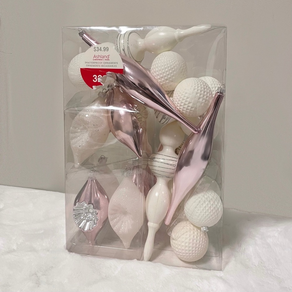 Ashland Pink Christmas Shatterproof Ornaments (24)